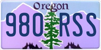 OR license plate 980RSS