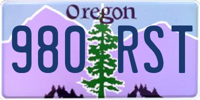 OR license plate 980RST