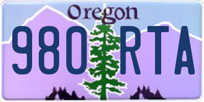 OR license plate 980RTA