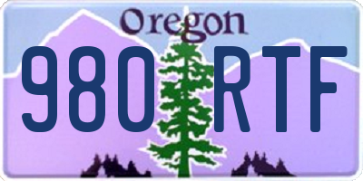 OR license plate 980RTF
