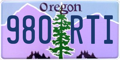 OR license plate 980RTI