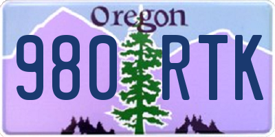 OR license plate 980RTK