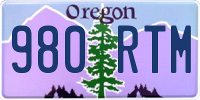 OR license plate 980RTM