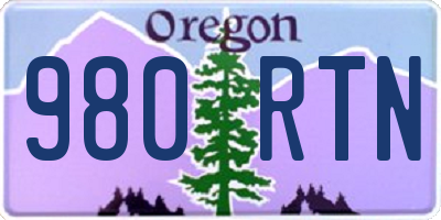 OR license plate 980RTN