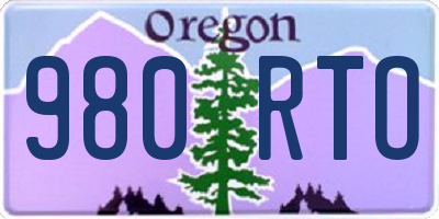 OR license plate 980RTO