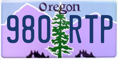OR license plate 980RTP