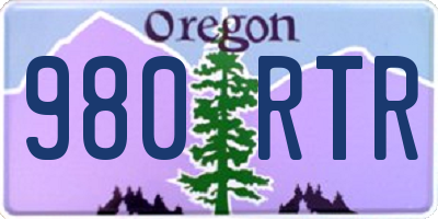 OR license plate 980RTR