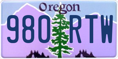 OR license plate 980RTW