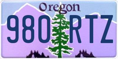 OR license plate 980RTZ