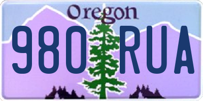 OR license plate 980RUA