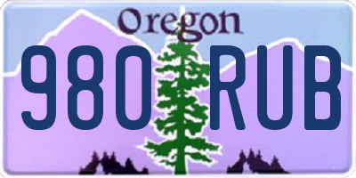 OR license plate 980RUB