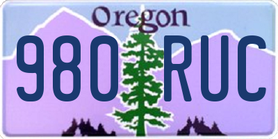 OR license plate 980RUC