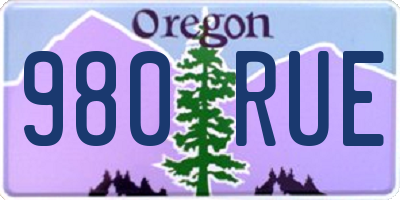 OR license plate 980RUE