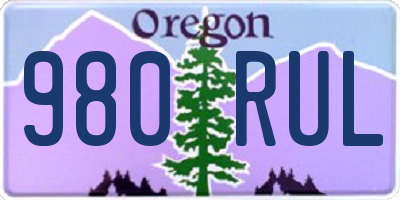 OR license plate 980RUL