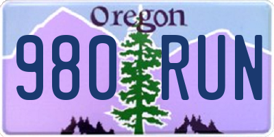 OR license plate 980RUN