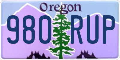 OR license plate 980RUP