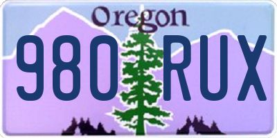 OR license plate 980RUX