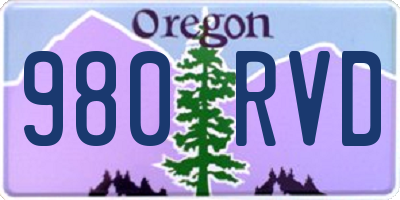 OR license plate 980RVD
