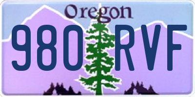 OR license plate 980RVF