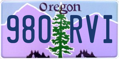 OR license plate 980RVI