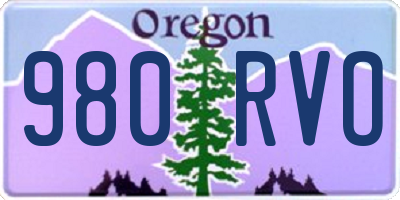 OR license plate 980RVO