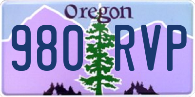 OR license plate 980RVP