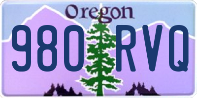 OR license plate 980RVQ