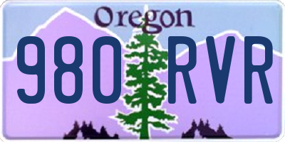 OR license plate 980RVR