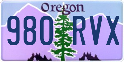 OR license plate 980RVX