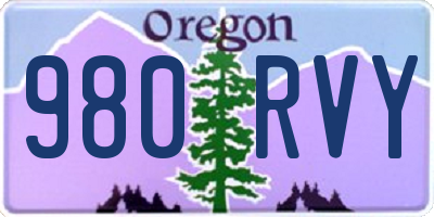 OR license plate 980RVY