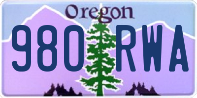 OR license plate 980RWA