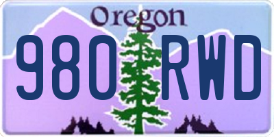OR license plate 980RWD