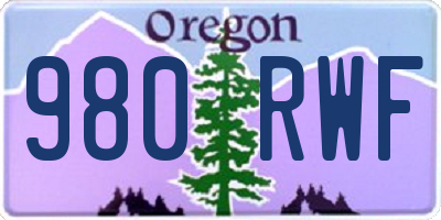 OR license plate 980RWF