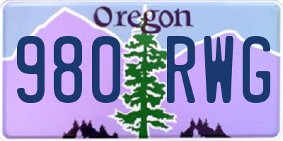 OR license plate 980RWG