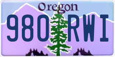 OR license plate 980RWI