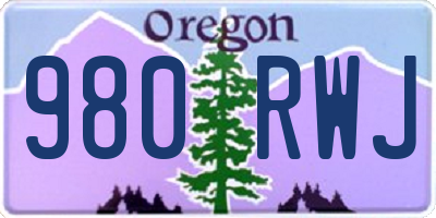 OR license plate 980RWJ