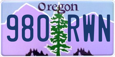 OR license plate 980RWN