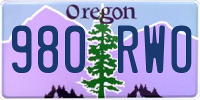 OR license plate 980RWO