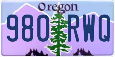 OR license plate 980RWQ