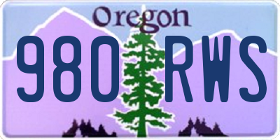 OR license plate 980RWS