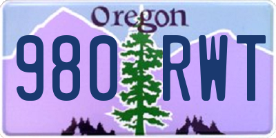 OR license plate 980RWT
