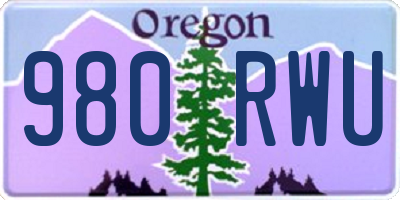 OR license plate 980RWU