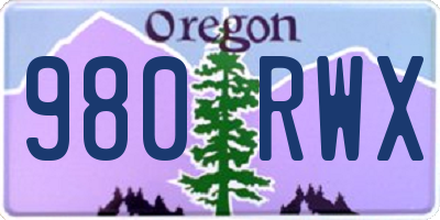 OR license plate 980RWX
