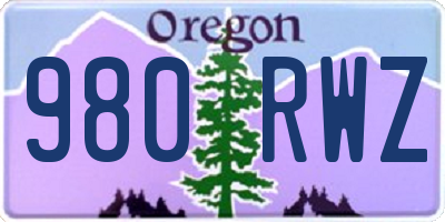 OR license plate 980RWZ