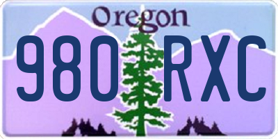 OR license plate 980RXC