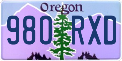 OR license plate 980RXD