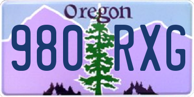 OR license plate 980RXG
