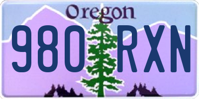 OR license plate 980RXN
