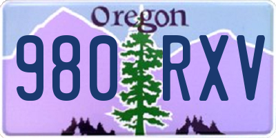 OR license plate 980RXV