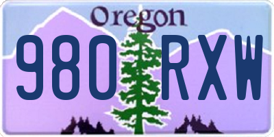 OR license plate 980RXW